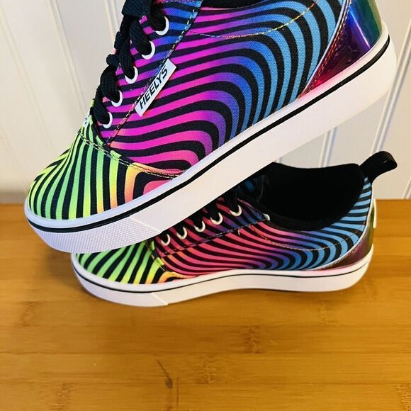 Heelys PRO 20 PRINTS BLACK RAINBOW Zebra Print Skate Rolling Shoe Women 5 YTH 4 - Picture 7 of 10